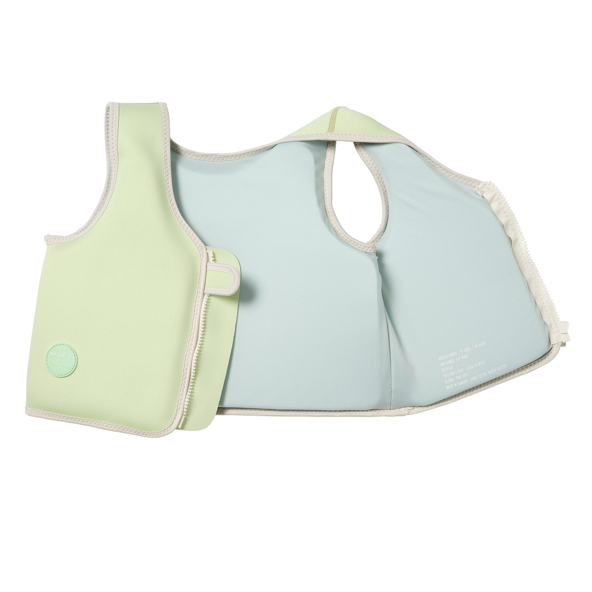 Kids Swim Vest 3-6 Shred Turtle Aqua