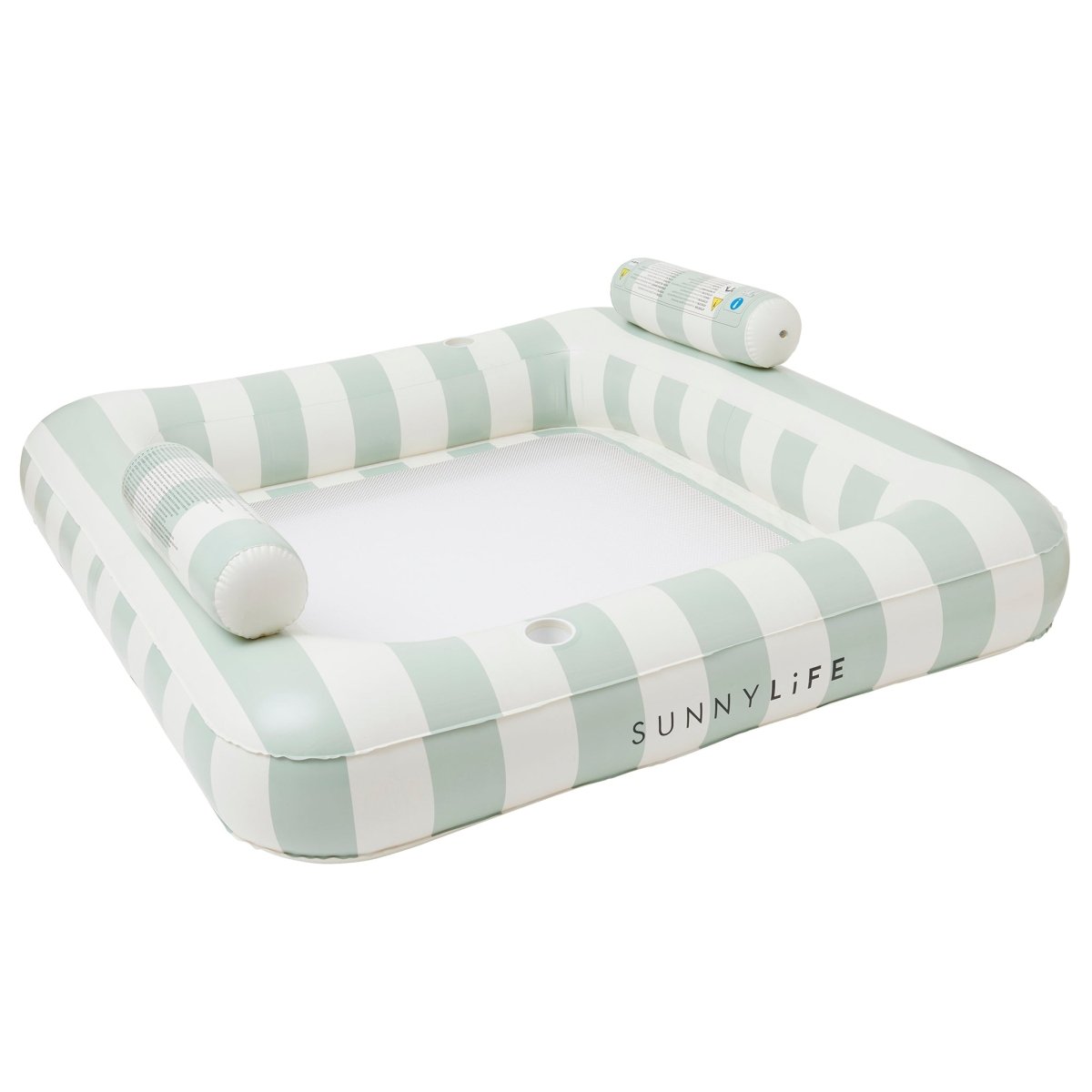 Luxe Twin Hammock Float - The Vacay Soft Olive Stripe - SUNNYLiFE AU