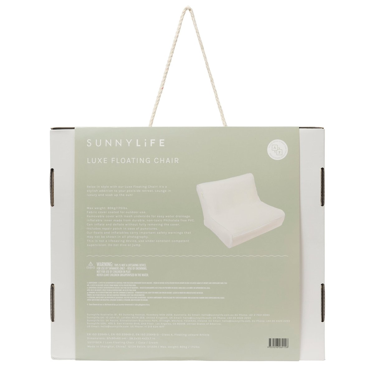 Luxe Floating Chair - Casa Cream - SUNNYLiFE AU