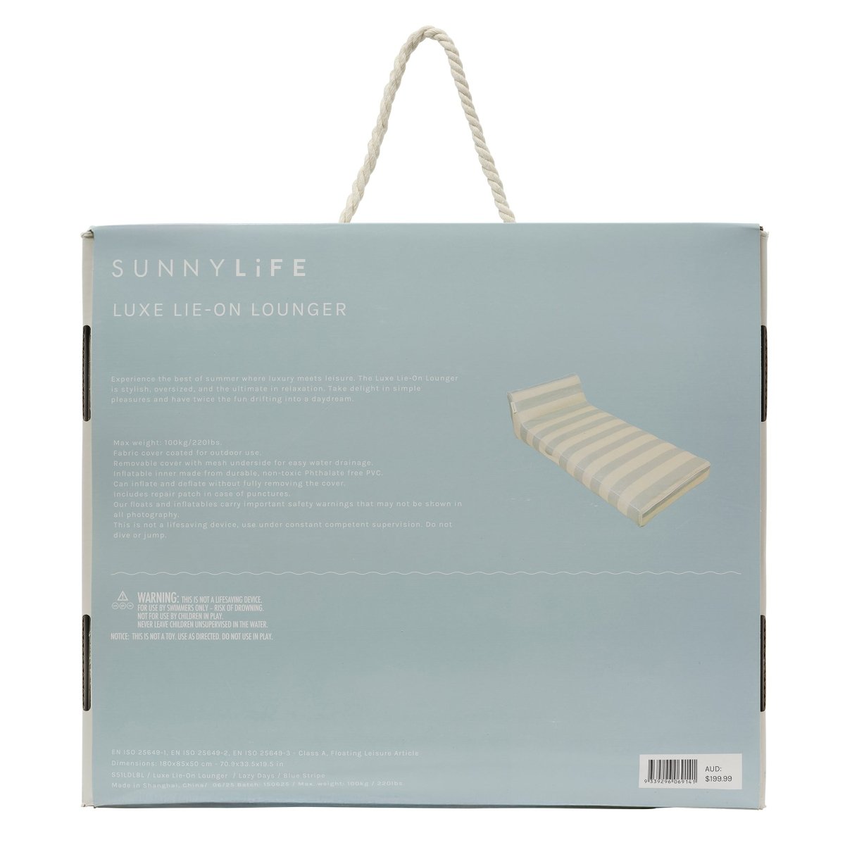 Luxe Lie-On Lounger - Blue Stripe - SUNNYLiFE AU