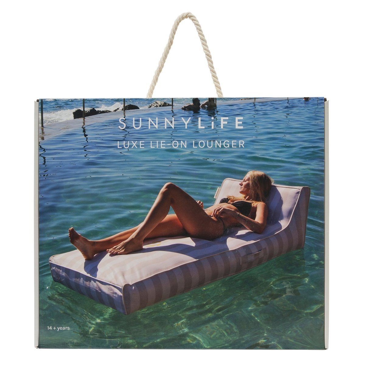 Luxe Lie-On Lounger - Oyster Stripe - SUNNYLiFE AU