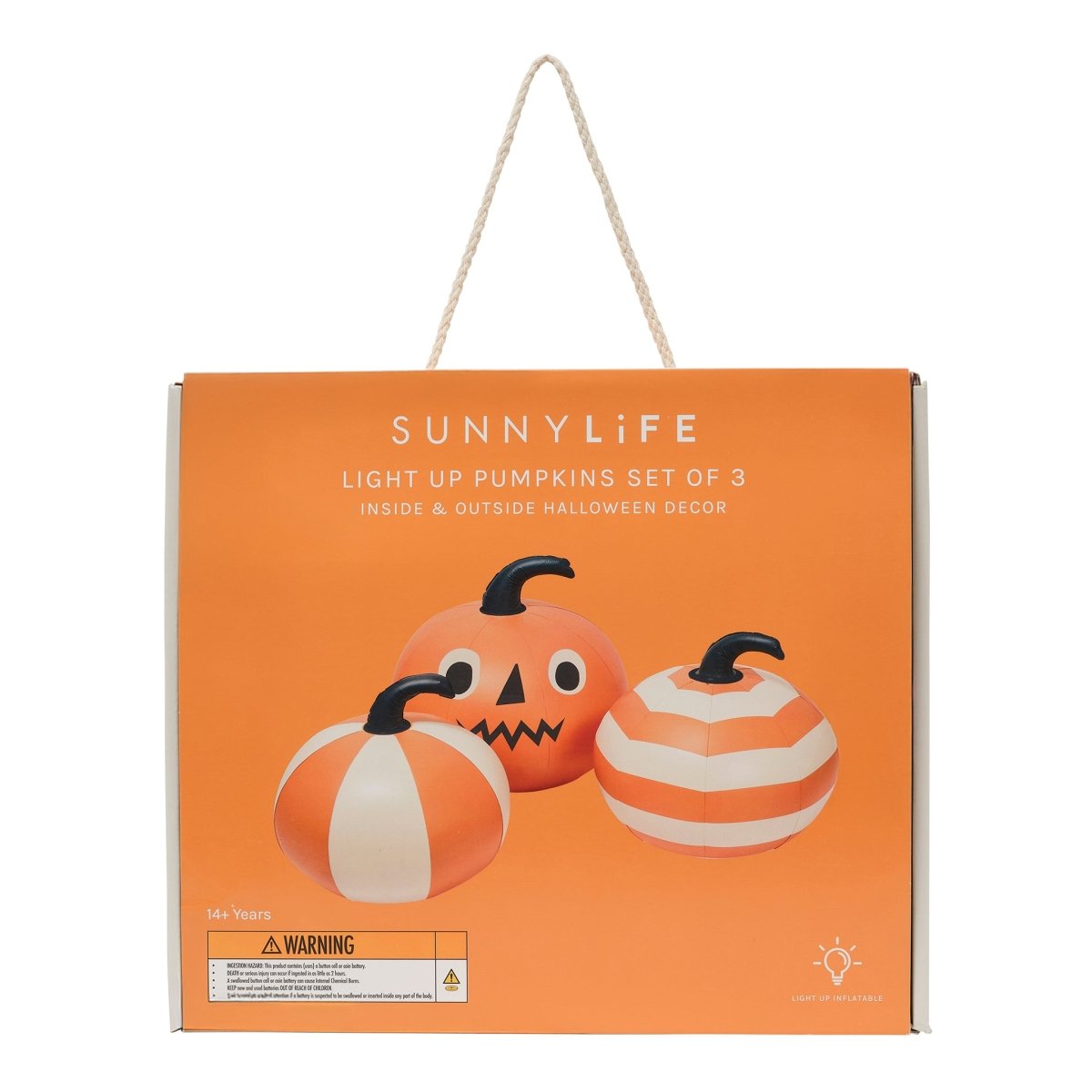 Light Up Orange Inflatable Halloween Pumpkins Set of 3 - SUNNYLiFE AU