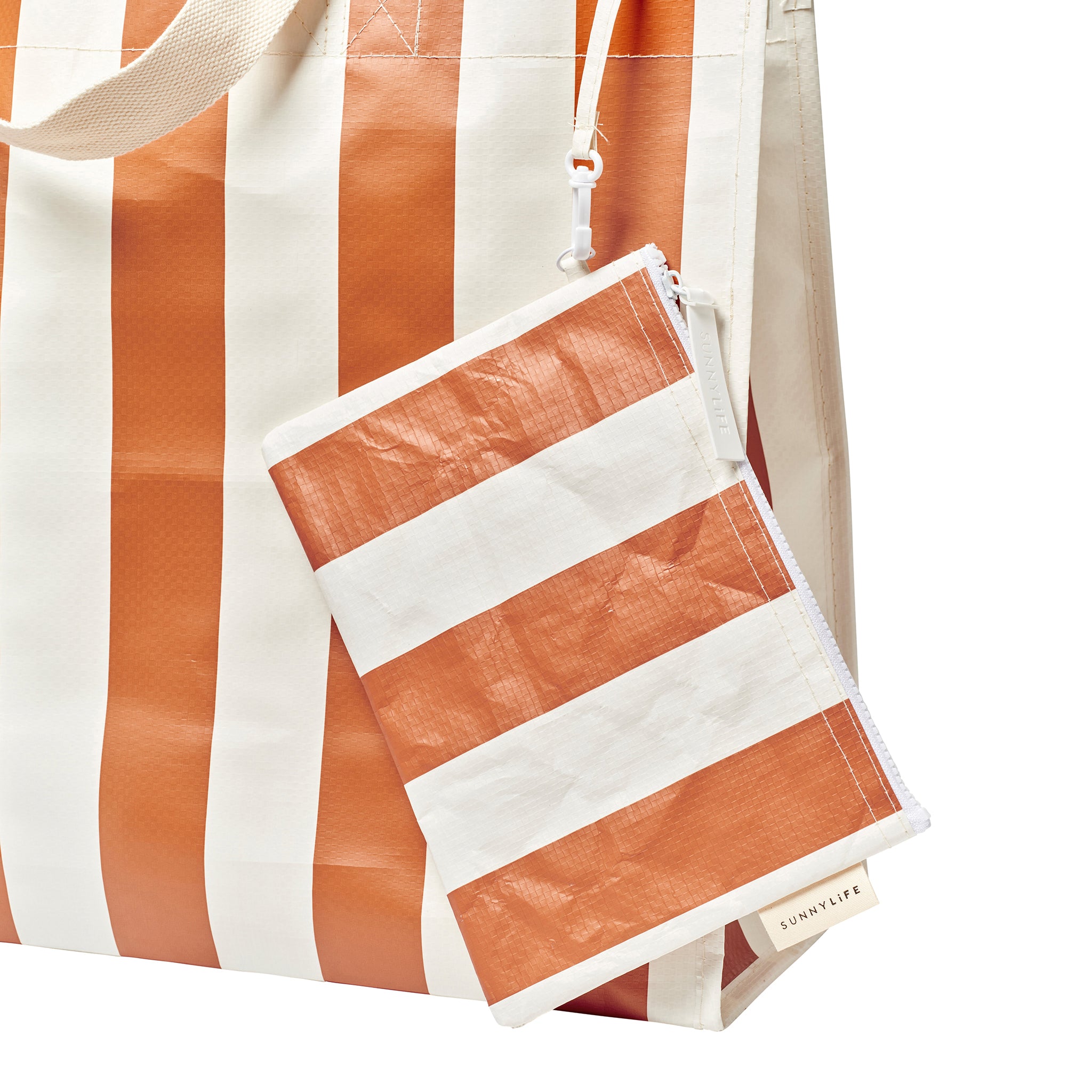 Carryall Beach Bag - Clay Stripe