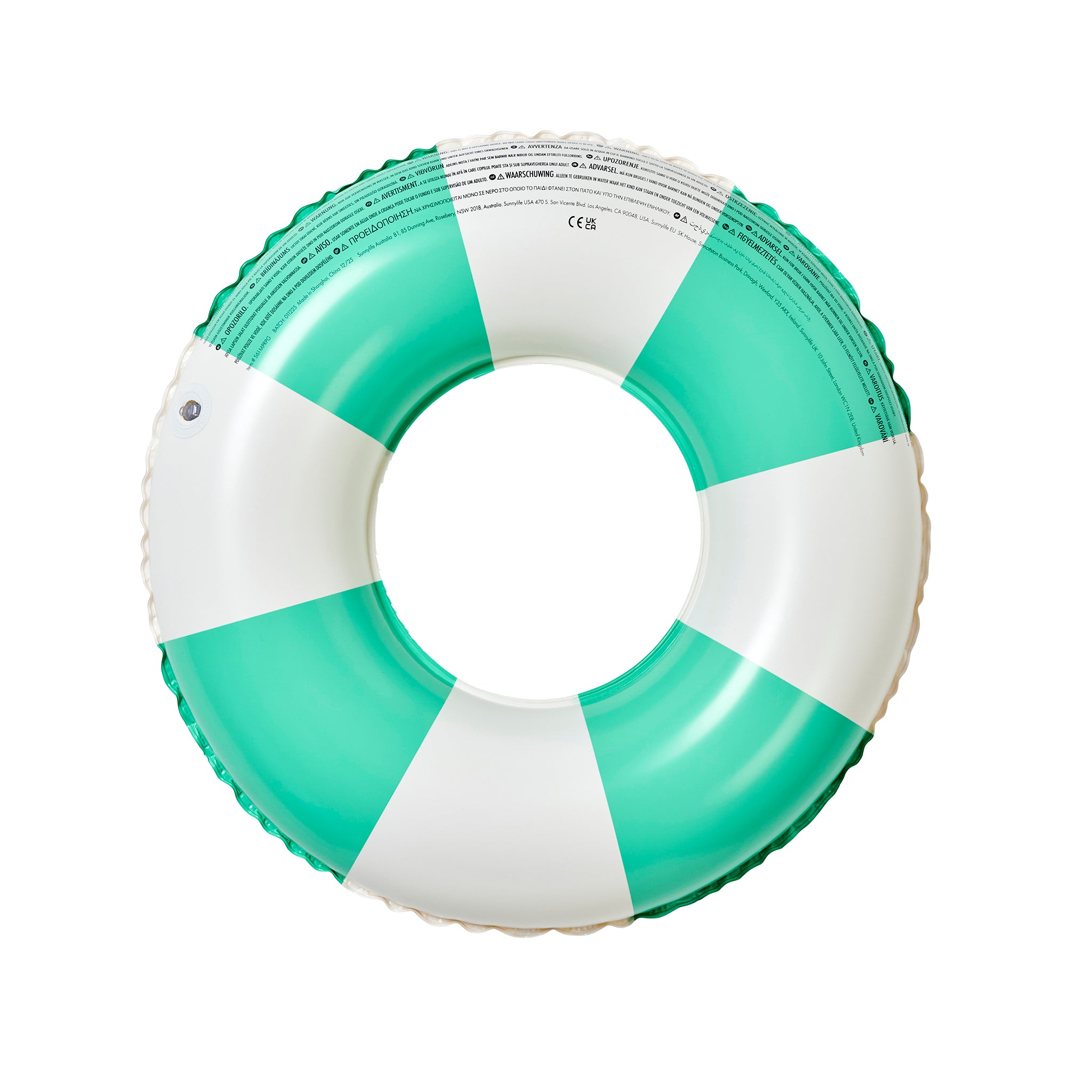 Mini Tube Pool Ring - Green Stripe