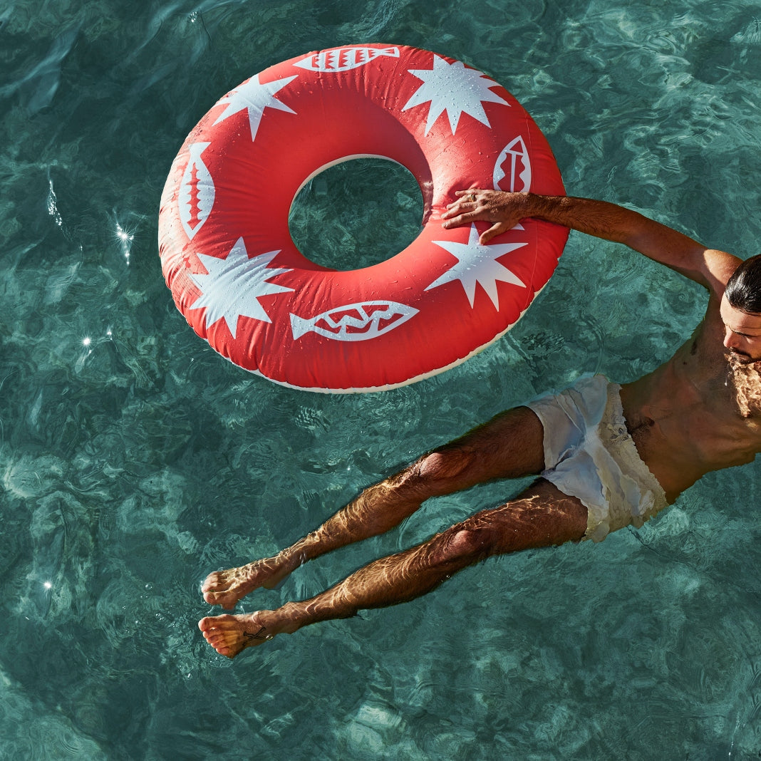 Red Lifebuoy Pool Ring Float Stock Photo - Image of background, lifesaver:  135424394
