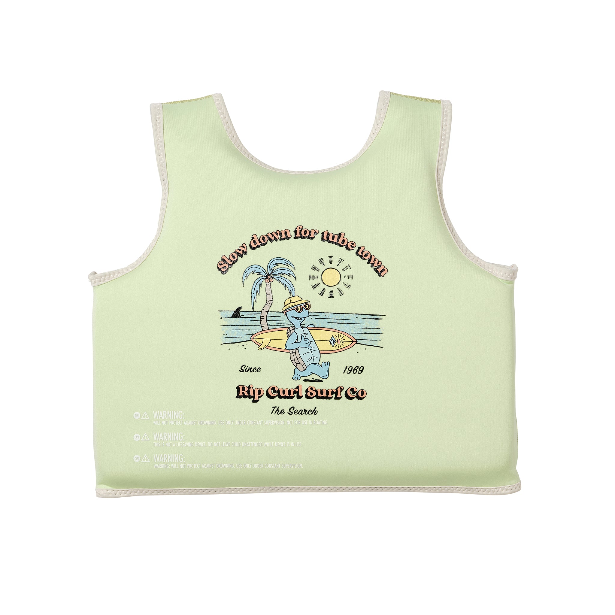 Kids Swim Vest 3-6 Shred Turtle Aqua