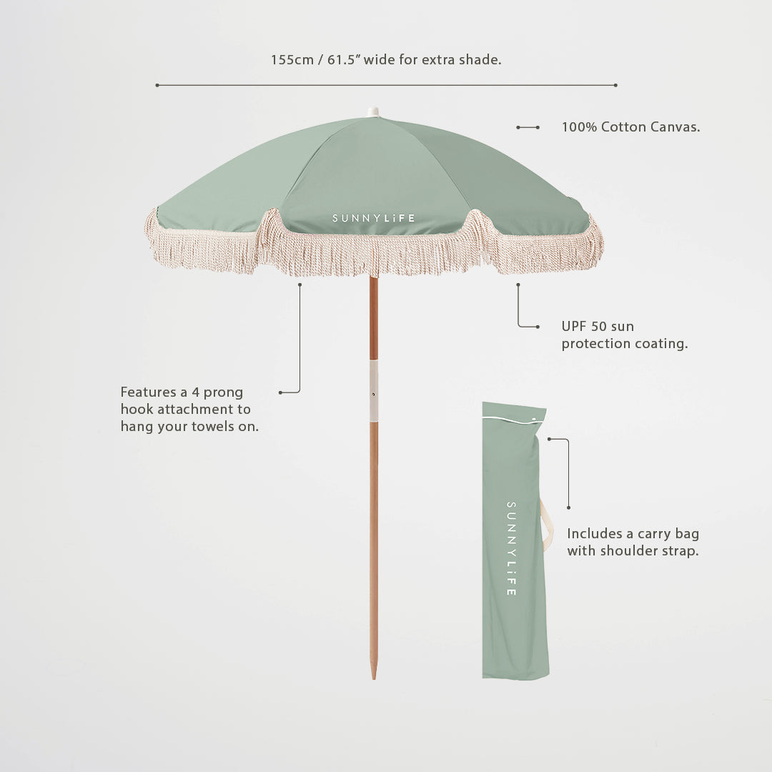 Luxe Beach Umbrella | Sage