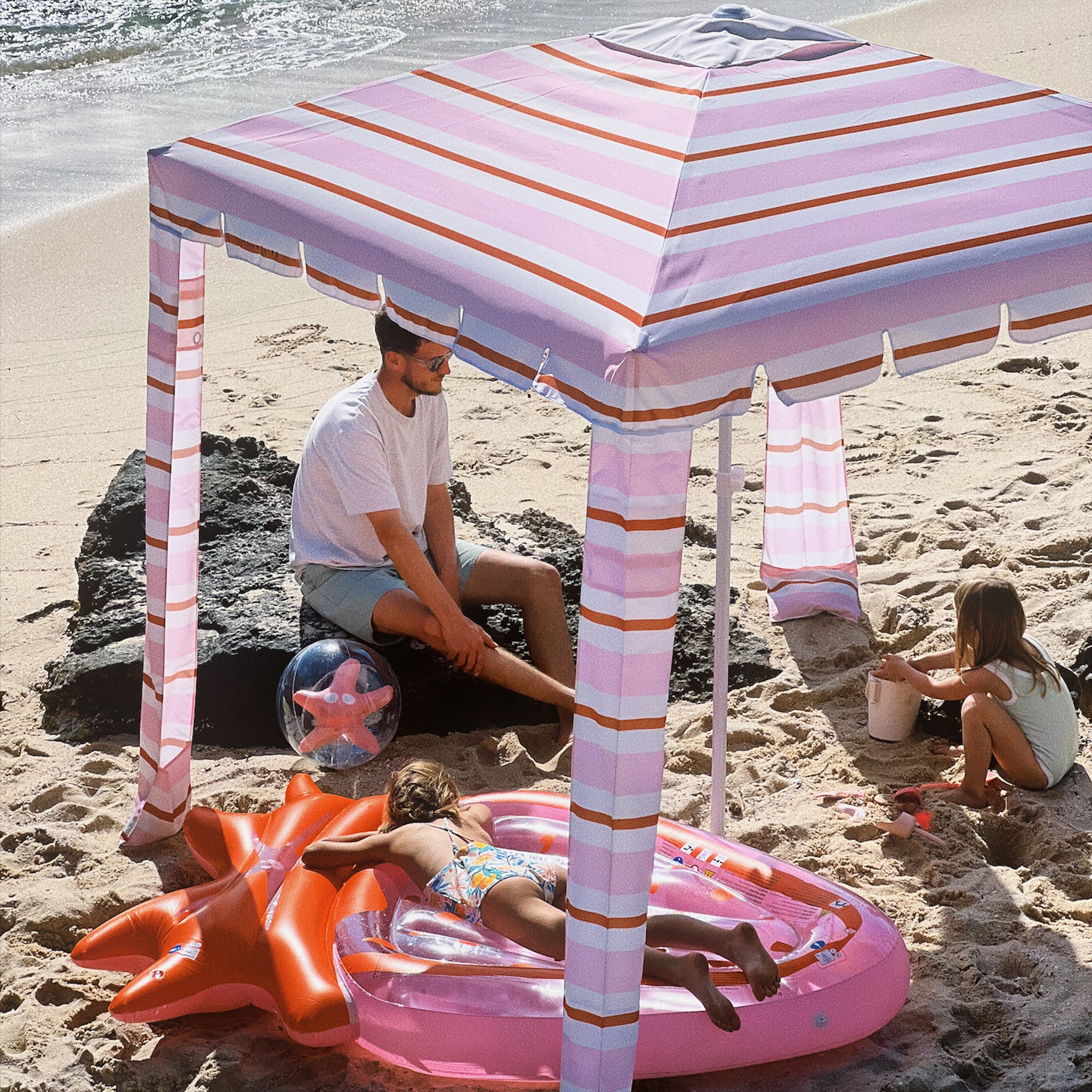 pink beach cabana