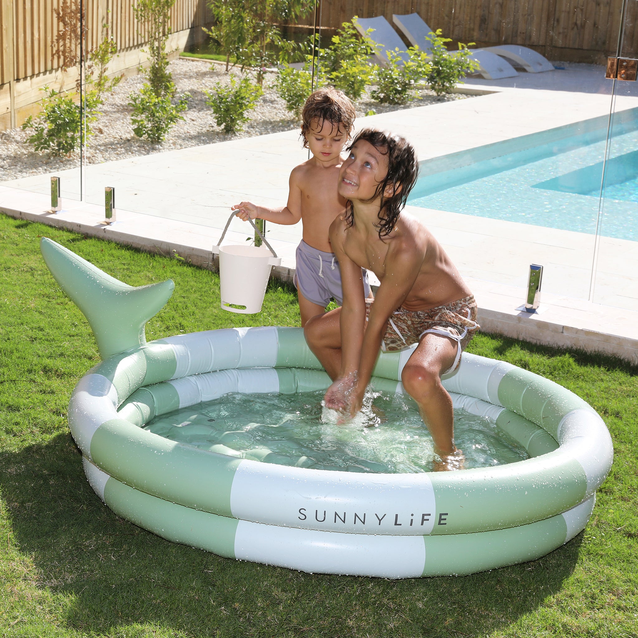 Inflatable Backyard Pool | Shark Tribe Khaki