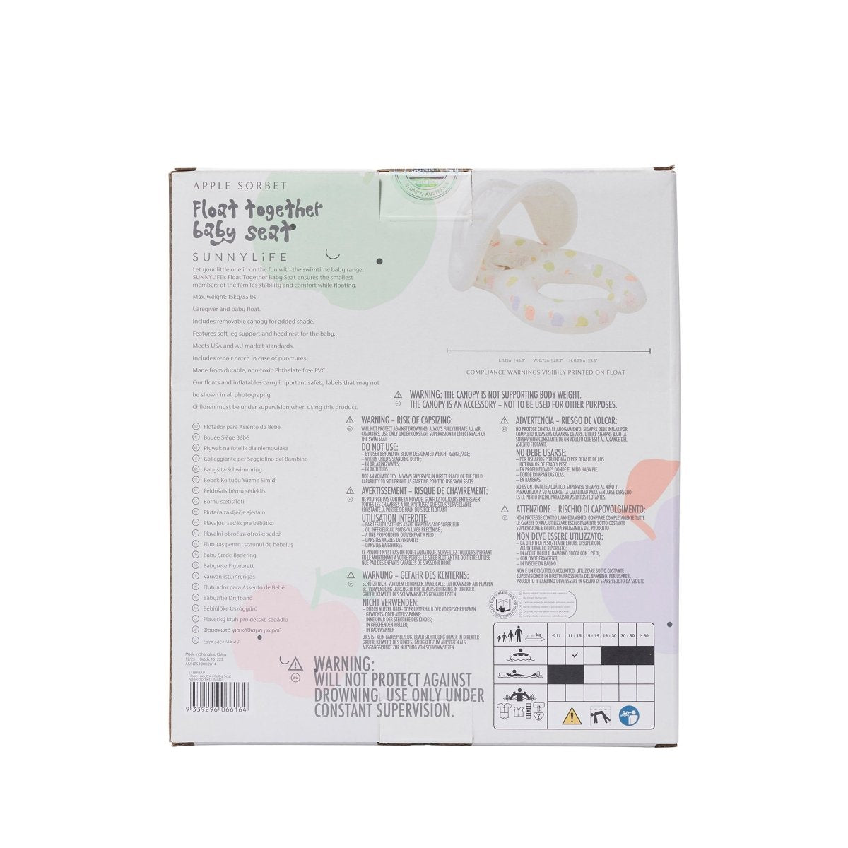 Float Together Baby Seat - Apple Sorbet - SUNNYLiFE AU