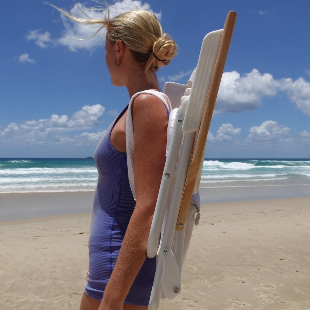 Deluxe Beach Chair - Cream - SUNNYLiFE AU