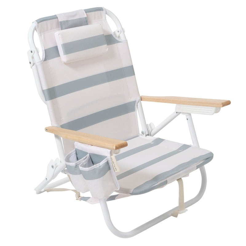Deluxe Beach Chair  - Sea Sage Stripe