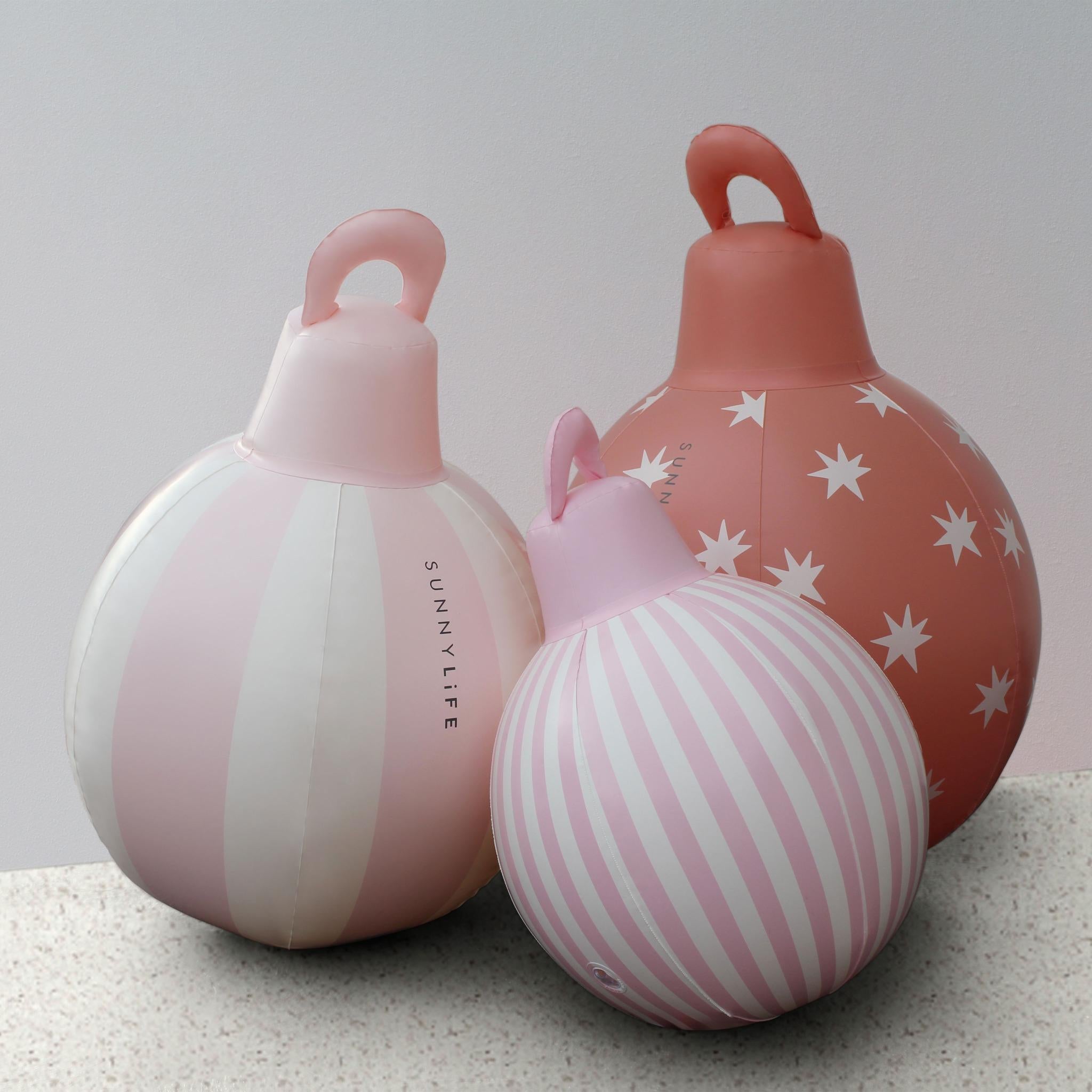 Light Up Christmas Baubles Red Set of 3