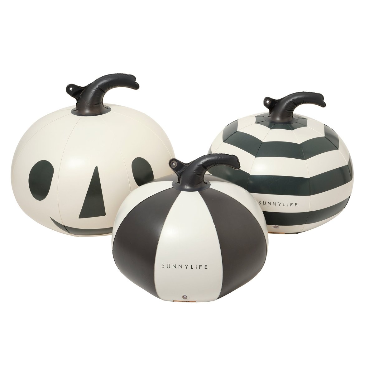 Light Up Black & White Inflatable Halloween Pumpkins Set of 3 - SUNNYLiFE AU