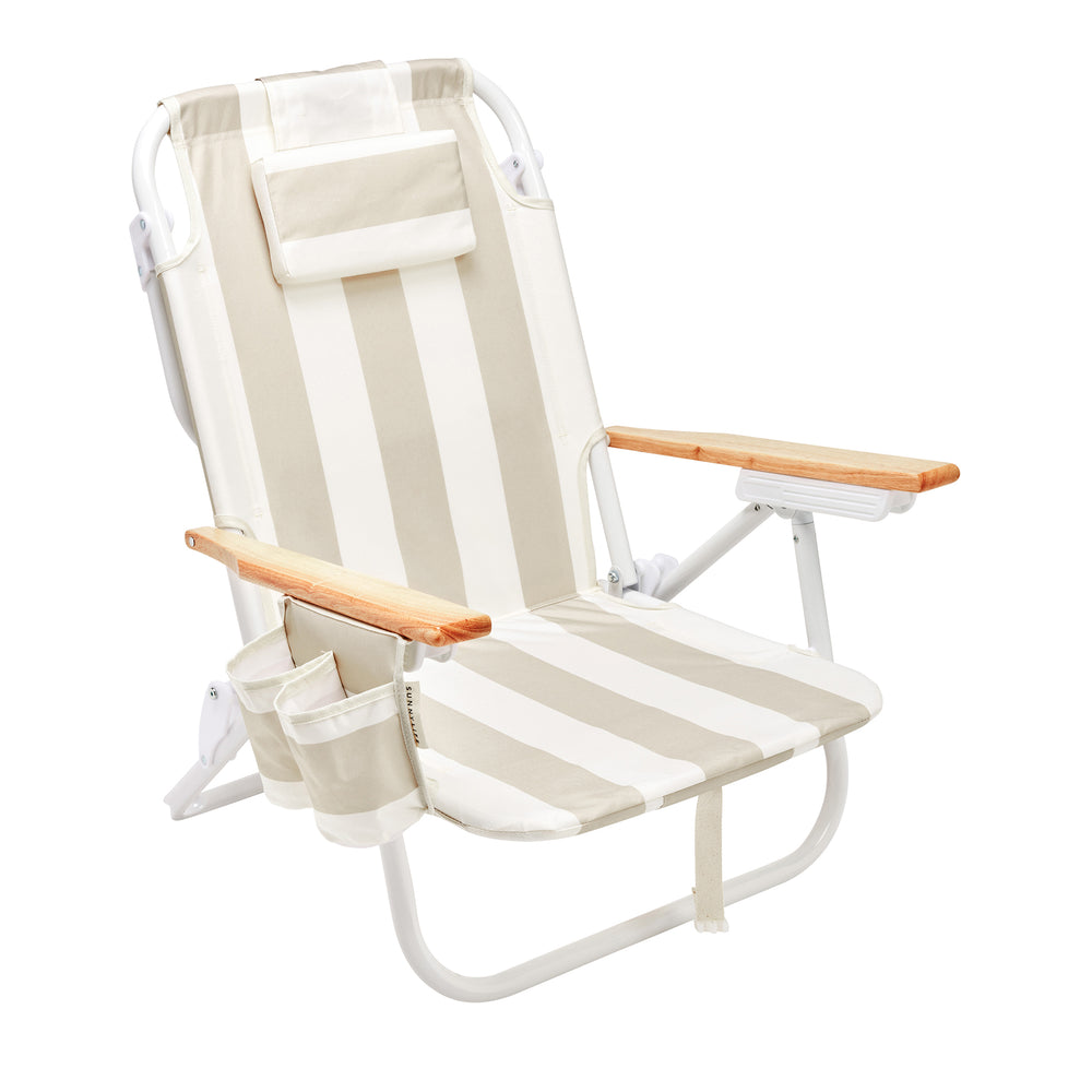 Beach Chair Deluxe - Oyster Stripe - SUNNYLiFE AU