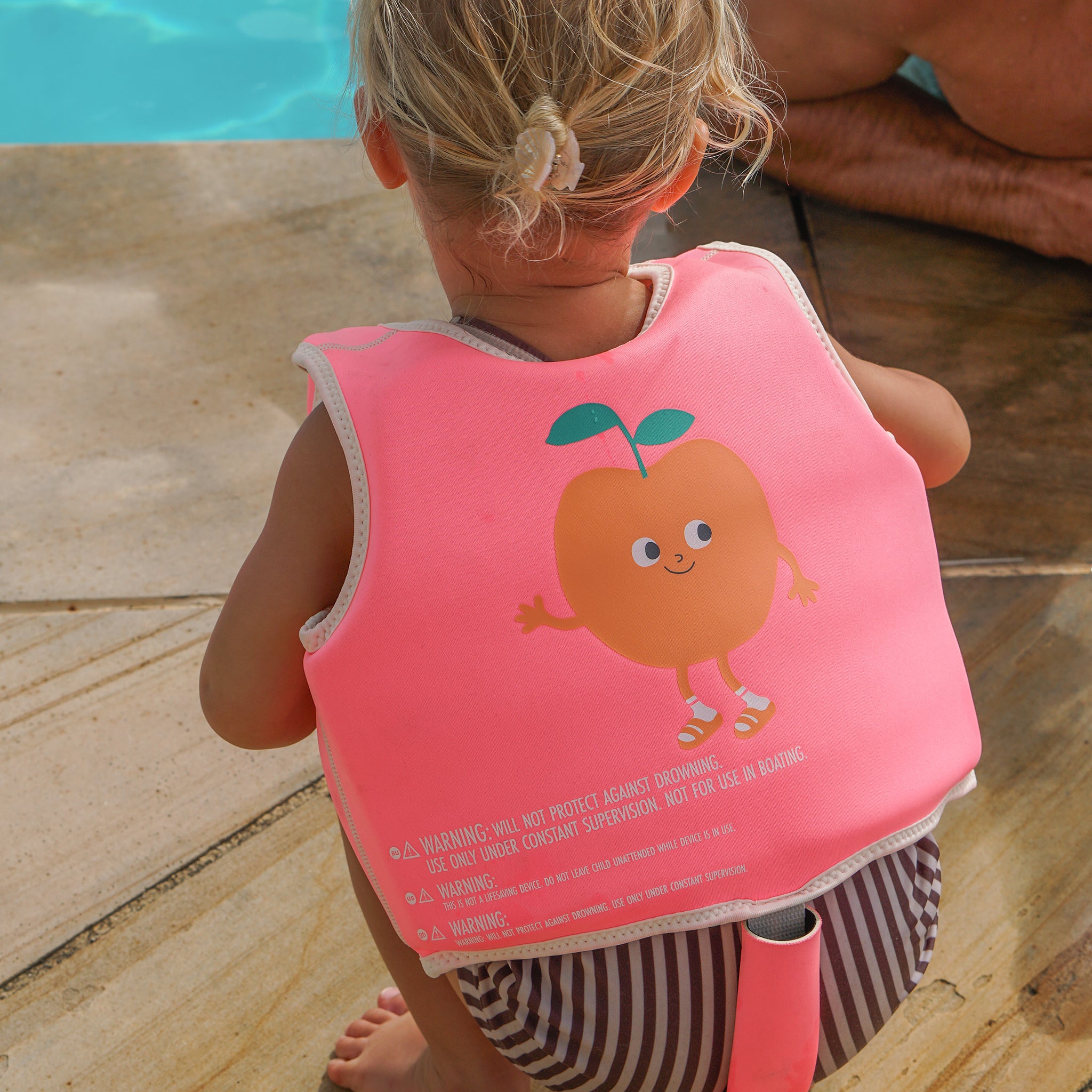 Kids Swim Vest 2-3 - Poppy the Peach Neon Pink