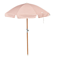 Luxe Beach Umbrella - Tierra Clay Stripe