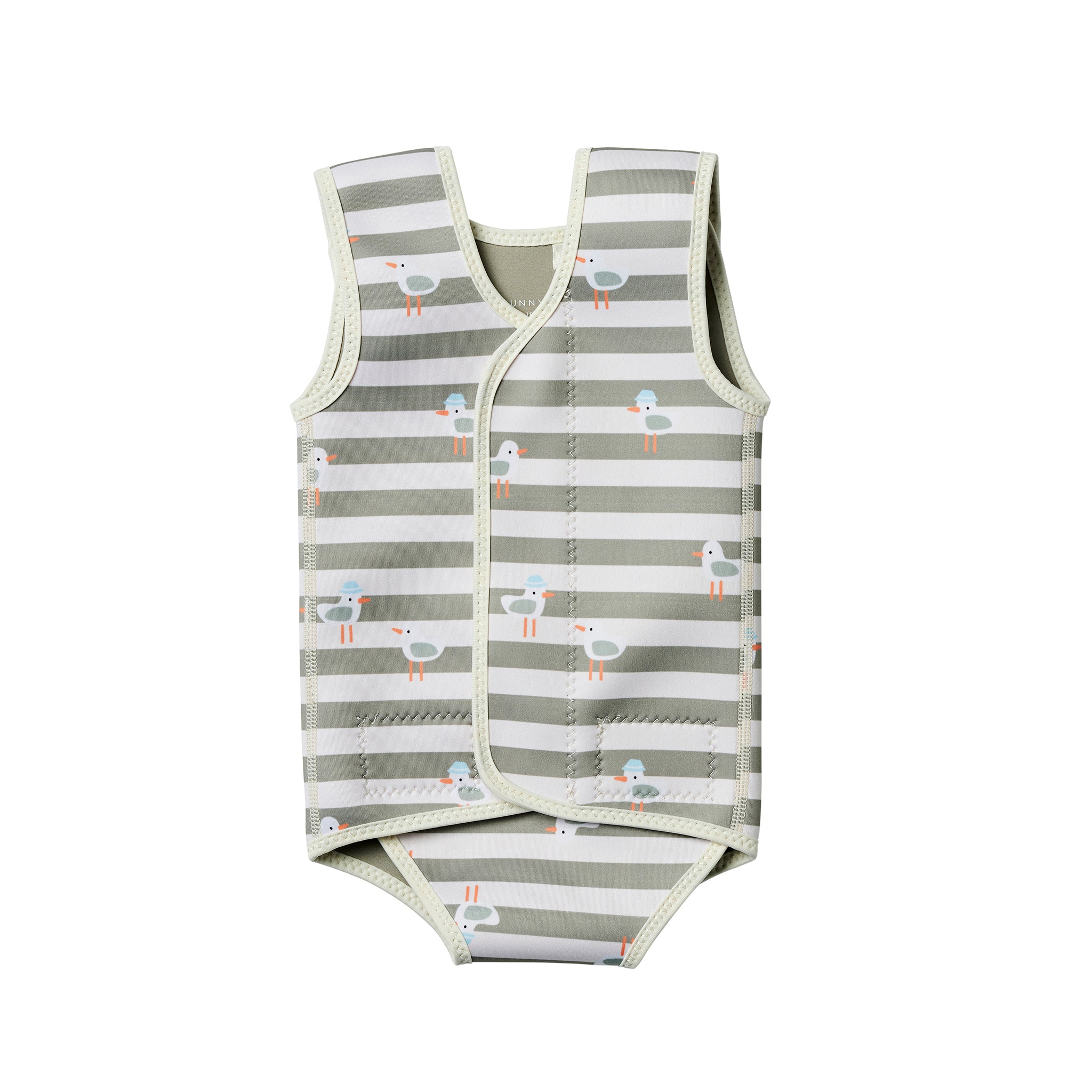 Baby Wetsuit - Sammy the Seagull Green Stripe