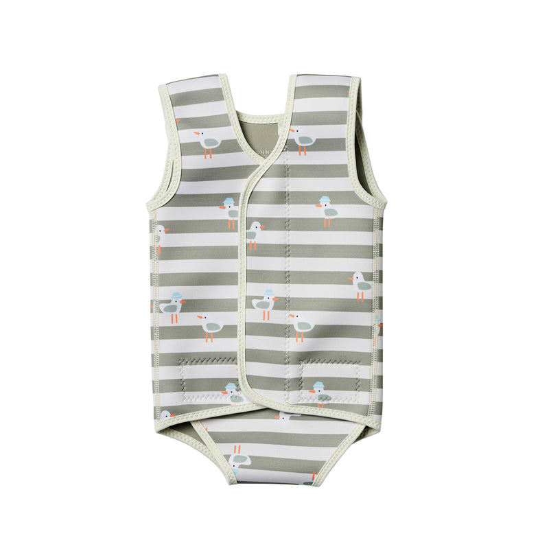 Baby Wetsuit - Sammy the Seagull Green Stripe