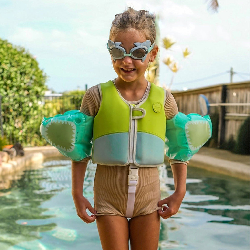 Salty The Shark Mini Swim Goggles - Aqua