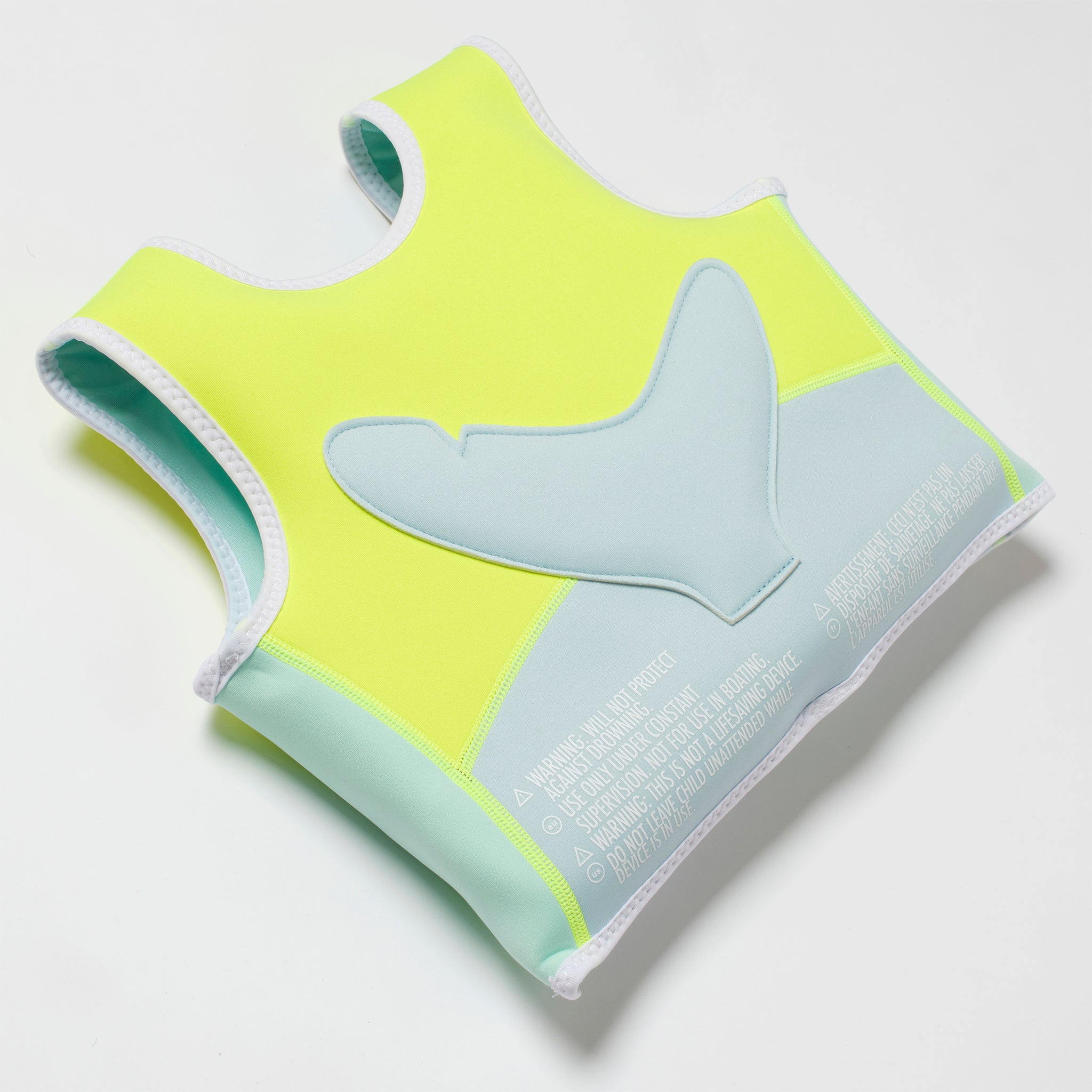 Swim Vest 1-2 | Salty the Shark Aqua Neon Yellow